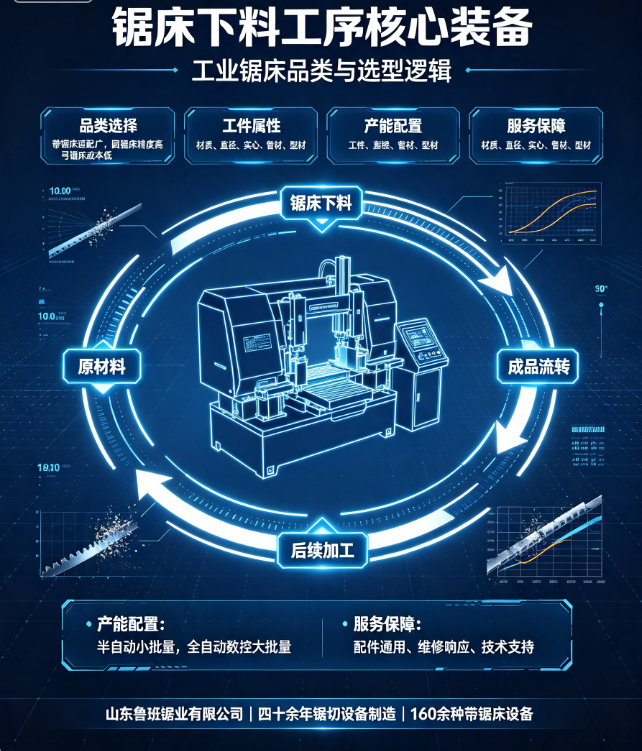 工业锯床全品类介绍_金属下料设备选型基础常识